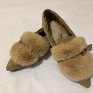 Faux fur Flats